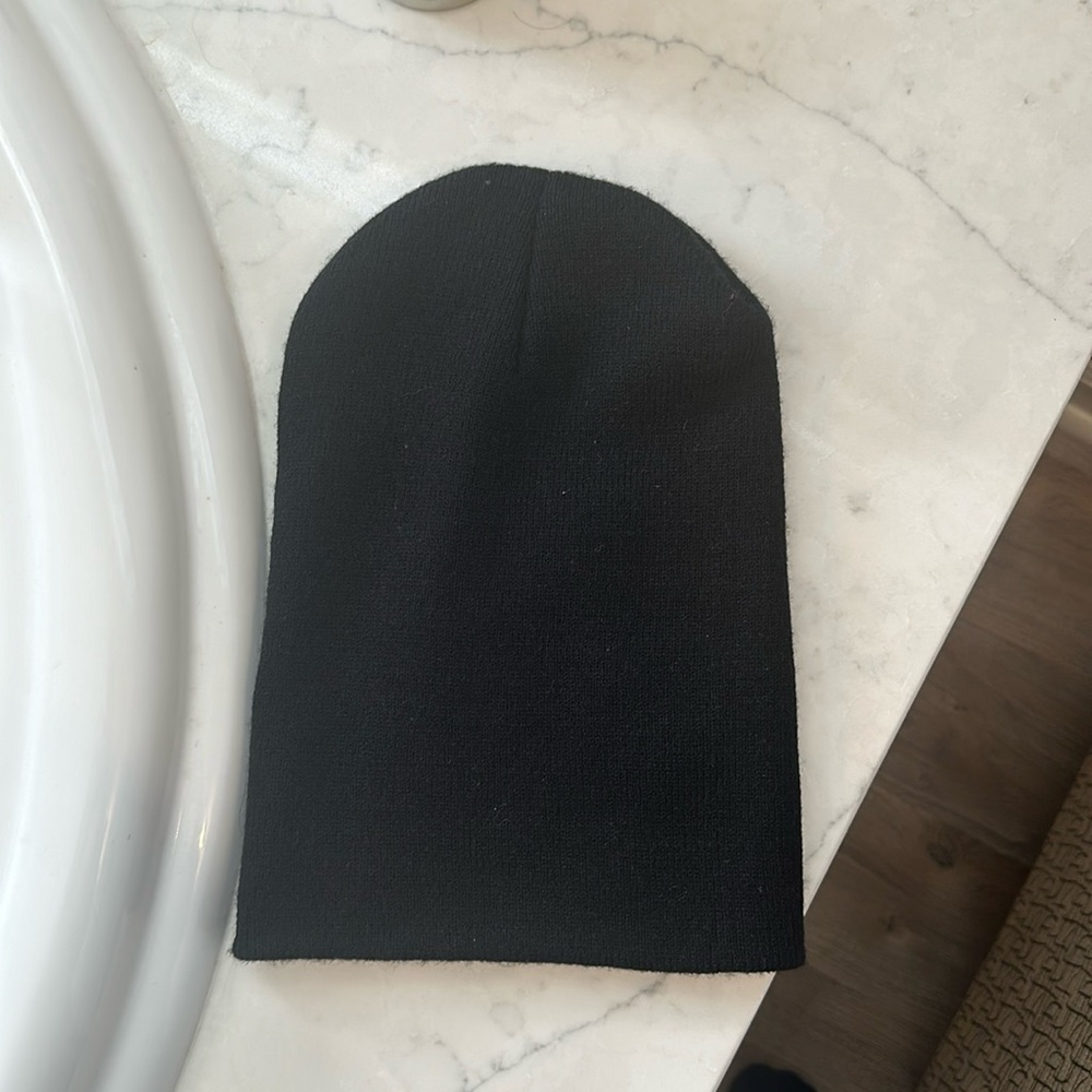 Plain black beanie